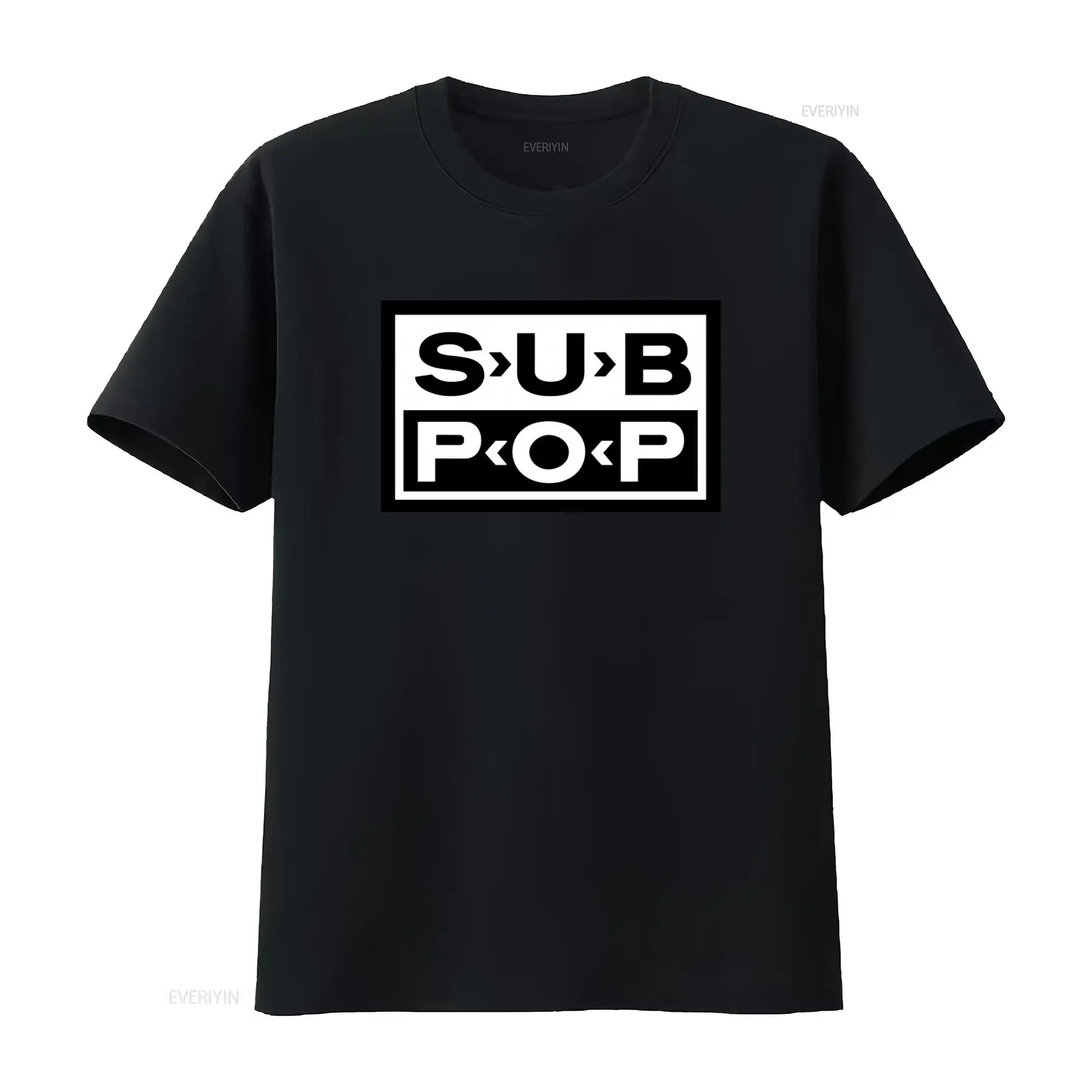 Vintage Fashion Logo - Camiseta con Logotipo Sub Pop, Negra