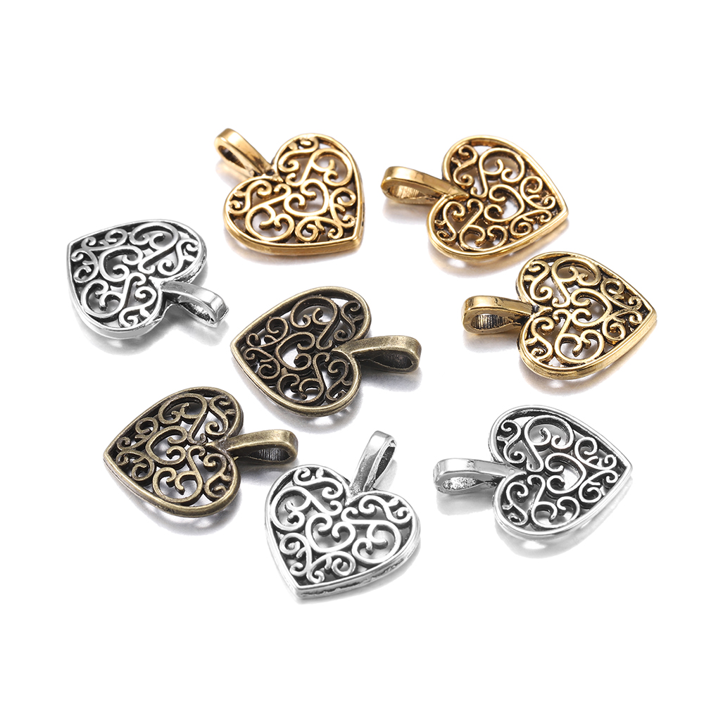 Vintage Fashion Nz - Dijes de corazón de amor hueco