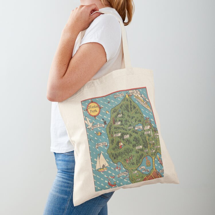 Vintage Fashion Vancouver - Bolsa de tela vintage con mapa