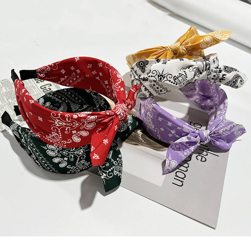 Vintage Fashion Shop - Diademas con estampado de lazo bohemio