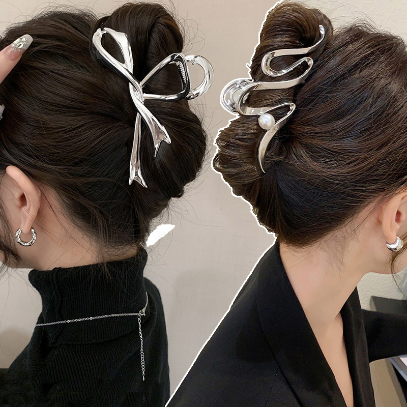 Vintage Fashion Korea - Pinza de pelo hueca Vintage para