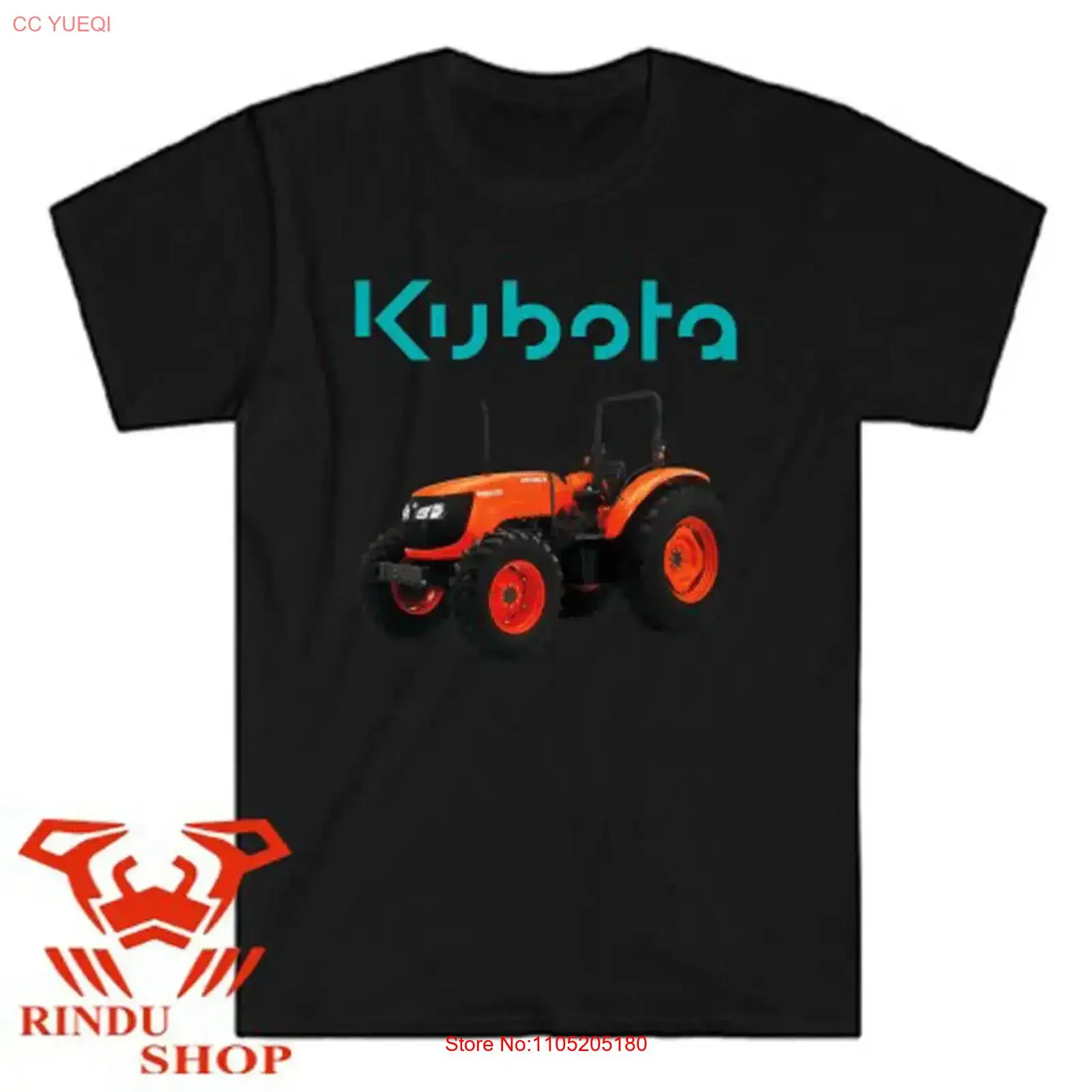 Vintage Fashion Logo - Kubota Tractor Farm Logo Camiseta negra