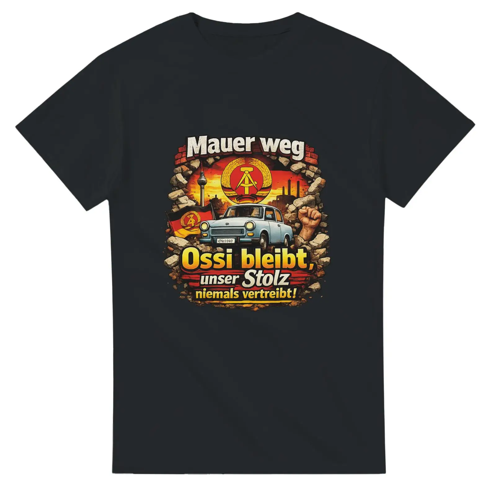 Vintage Fashion Berlin - Camiseta Retro Mauerweg Ossi, Orgullo del