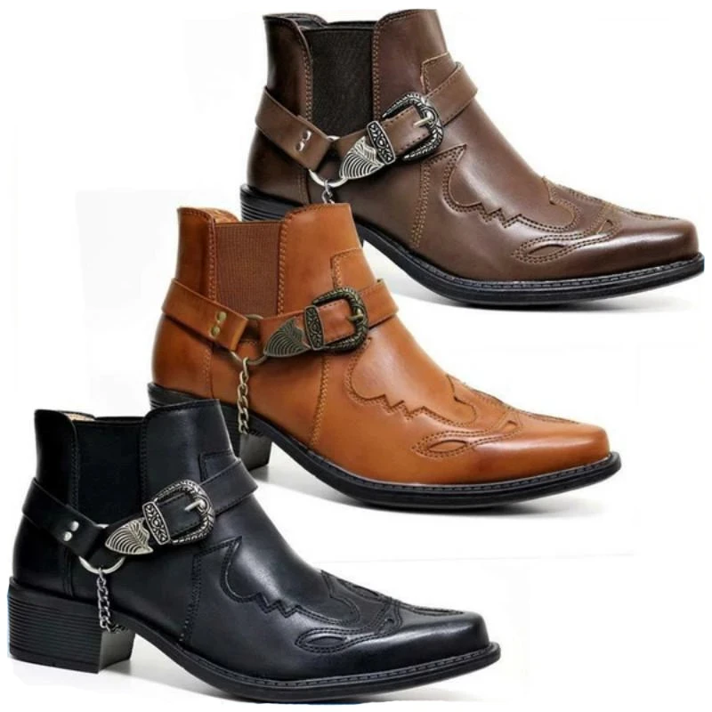 Vintage Fashion Boots - Botas de vaquero vintage de cuero