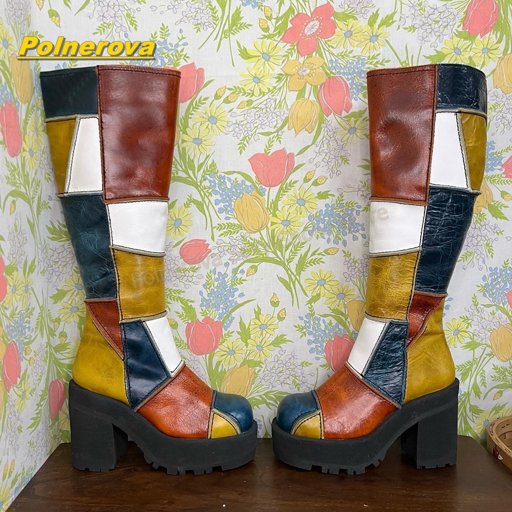 Botas Altas de Cuero con Parch - Vintage Fashion Boots reseña y precio