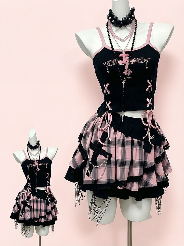 Conjunto de Falda Vintage Y2K  - Vintage Fashion Outfit reseña y precio
