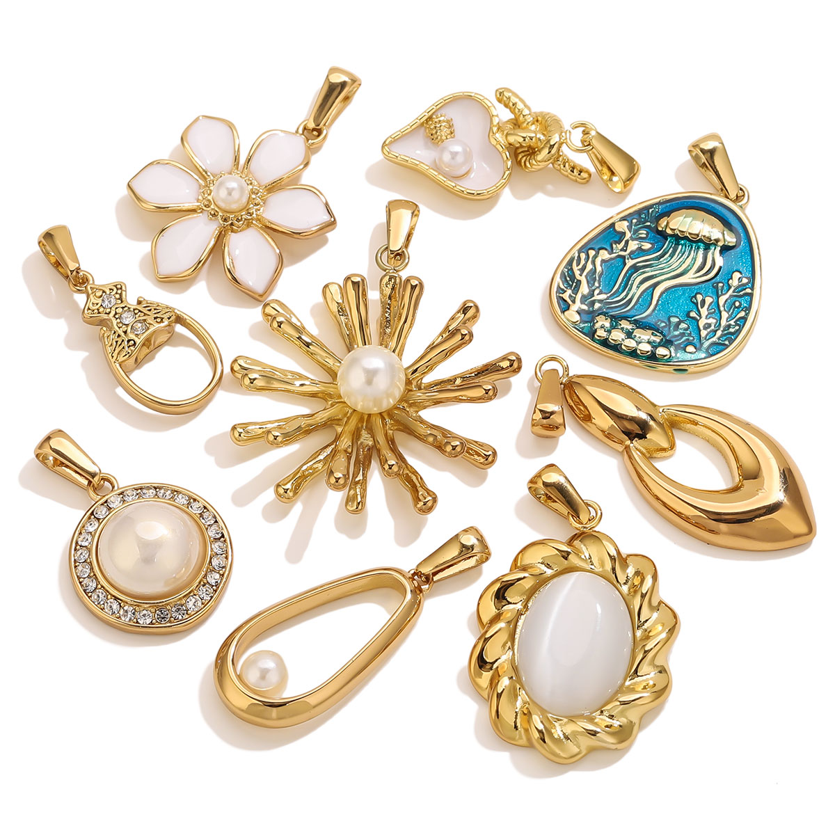 1 unidad de dijes de flor de a - Vintage Fashion Blog reseña y precio
