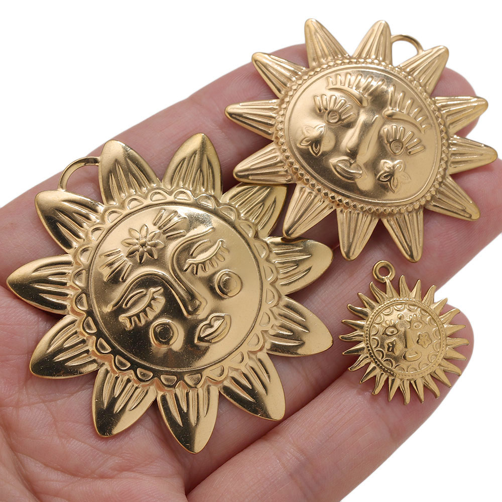 5 piezas de dijes de sol redon - Vintage Fashion Blog reseña y precio